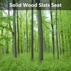 Costway Patio Park Garden Bench Porch Chair Outdoor Deck Cast Iron Hardwood Rose -Garden Furniture Discounts GUEST dc9aff96 5c09 4f9e bbee d485417bdecd