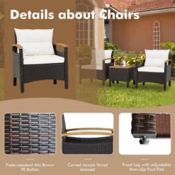 Tangkula 3PCS Patio PE Rattan Conversation Furniture Set Bistro Set Acacia Wood Tabletop 15 Tangkula 3PCS Patio PE Rattan Conversation Furniture Set Bistro Set Acacia Wood Tabletop -Garden Furniture Discounts GUEST dcdbf1e4 88b5 472f b141 753887a8e991
