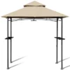 Costway 8' X 5' Outdoor Patio Barbecue Grill Gazebo W/ LED Lights 2-Tier Canopy Top Tan -Garden Furniture Discounts GUEST dd5cf199 460e 4ffb ae1f cad5a5c1bea3