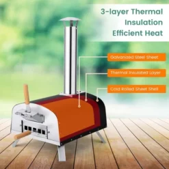 Costway 12" Multi-Fuel Pizza Oven Propane & Wood Fired Pizza Maker Portable -Garden Furniture Discounts GUEST dd842f16 7db7 4bfe 96e9 bdb783552008