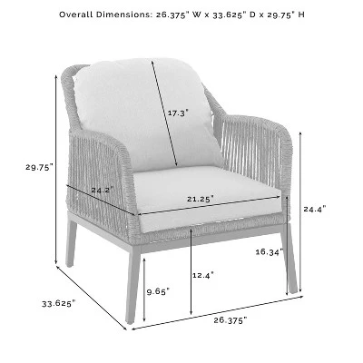 Haven 4pc Outdoor Wicker Conversation Set - Light Gray - Crosley 19 Haven 4pc Outdoor Wicker Conversation Set - Light Gray - Crosley - Image 17