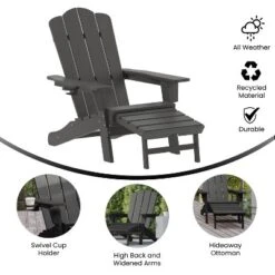 Emma And Oliver Adirondack Chair With Cup Holder And Pull Out Ottoman, All-Weather HDPE Indoor/Outdoor Lounge Chair 20 Emma And Oliver Adirondack Chair With Cup Holder And Pull Out Ottoman, All-Weather HDPE Indoor/Outdoor Lounge Chair -Garden Furniture Discounts GUEST de6ba7fd 4b90 41d6 a5f7 0957a920cb0e