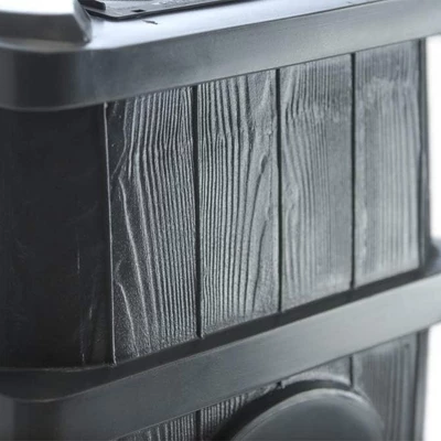 FCMP Outdoor WG4000-GRY Wood Grain Rain Barrel With Flat Back For Environmentally Friendly Watering Of Outdoor Plants, Gardens, And Landscapes, Gray 6 FCMP Outdoor WG4000-GRY Wood Grain Rain Barrel With Flat Back For Environmentally Friendly Watering Of Outdoor Plants, Gardens, And Landscapes, Gray - Image 4