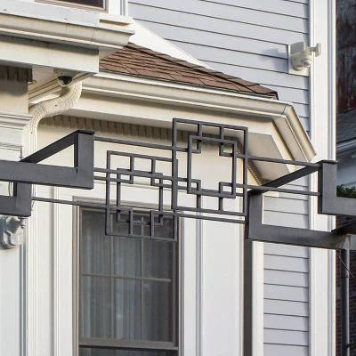 Achla Designs 95.5" Elegant Handcrafted Square-on-Square Iron Garden Arbor Graphite Powder Coated Finish 10 Achla Designs 95.5" Elegant Handcrafted Square-on-Square Iron Garden Arbor Graphite Powder Coated Finish - Image 8