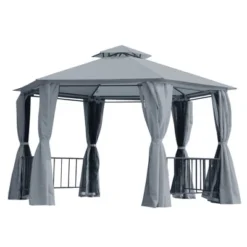 Outsunny 13' X 13' Outdoor Patio Gazebo Canopy Pavilion With Removable Mesh Netting, Curtains, Double Tiered Roof, UV Protection & Large Floor Space 17 Outsunny 13' X 13' Outdoor Patio Gazebo Canopy Pavilion With Removable Mesh Netting, Curtains, Double Tiered Roof, UV Protection & Large Floor Space -Garden Furniture Discounts GUEST e23504c1 2966 42a9 9b82 bebe55909e5c