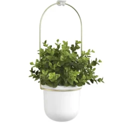 Triflora Hanging Planter White/Brass - Umbra -Garden Furniture Discounts GUEST e256bc77 ed0f 4e00 b9d9 225a68e7b01b