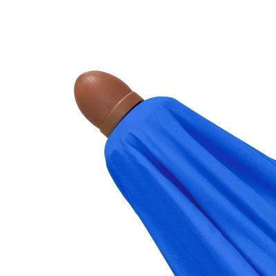 9' X 9' Round Wood Grain Steel Patio Umbrella Pacific Blue - Astella 7 9' X 9' Round Wood Grain Steel Patio Umbrella Pacific Blue - Astella - Image 5