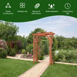 Costway Premium Outdoor Wooden Cedar Arbor Arch Pergola Trellis Wood Garden Yard Lattice 16 Costway Premium Outdoor Wooden Cedar Arbor Arch Pergola Trellis Wood Garden Yard Lattice -Garden Furniture Discounts GUEST e2fc4e25 b458 4e17 b54b 8265e370cabf