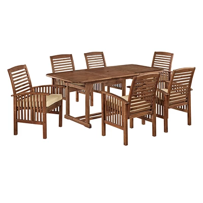 7pc Acacia Wood Patio Dining Set With Cushions - Saracina Home 9 7pc Acacia Wood Patio Dining Set With Cushions - Saracina Home - Image 7