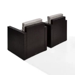 Palm Harbor 3pc All-Weather Wicker Patio Conversation Set Gray - Crosley -Garden Furniture Discounts GUEST e3f764a7 64ae 4040 a481 cafe2dae8fb6