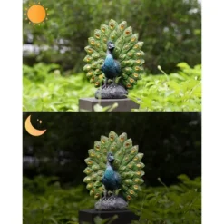 Techko Maid Peacock Proud Solar Outdoor Garden Statue Decor With Spotlight -Garden Furniture Discounts GUEST e42a4bf7 7e7e 47d4 8bf4 58f00eeb4fd8
