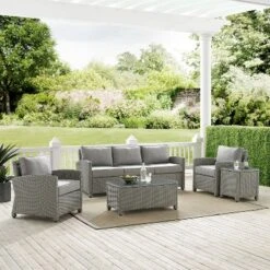 Bradenton 5pc Outdoor Wicker Sofa Set - Crosley -Garden Furniture Discounts GUEST e42ec854 0c85 4515 87cb a2f1ac867790