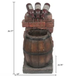 LuxenHome Resin Wine Bottle And Barrel Outdoor Fountain With LED Lights 9 LuxenHome Resin Wine Bottle And Barrel Outdoor Fountain With LED Lights -Garden Furniture Discounts GUEST e48dc86c c0d8 4cd6 a9a7 6ccfe3232c0b