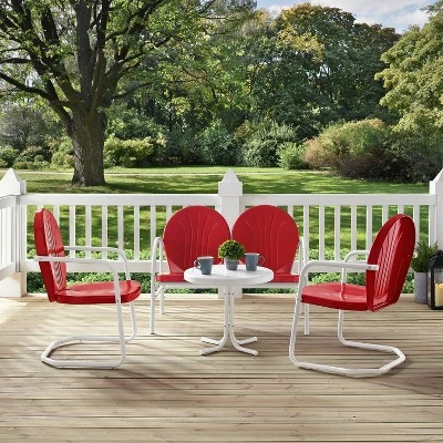 Griffith 4pc Outdoor Conversation Set - Bright Red - Crosley 6 Griffith 4pc Outdoor Conversation Set - Bright Red - Crosley - Image 4