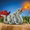 Collections Etc Hand-Painted Solar Breath Dragon Garden Statue 12.25 X 4.25 X 7.75 Grey
