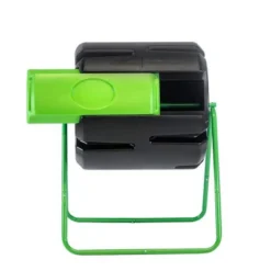 FCMP Outdoor HF-RM4000 HOTFROG 37 Gallon Plastic Single Chamber Roto Tumbling Composter Outdoor Elevated Rotating Garden Compost Bin, Black/Green -Garden Furniture Discounts GUEST e887b0d5 5e54 4209 b4b4 9513c110281e