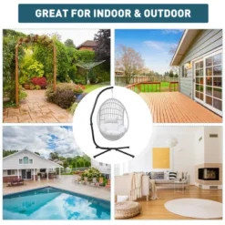 Hammock Steel C Stand -Stand For Hanging Hammock Chairs - 300 Pound Capacity, Black -Garden Furniture Discounts GUEST e911c019 75ef 4aba 9805 1be0b14a79be