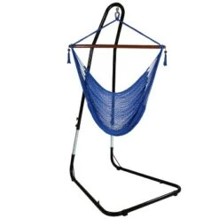 Sunnydaze Decor Sunnydaze Caribbean Style Extra Large Hanging Rope Hammock Chair Swing With Stand - 300 Lb Weight Capacity -Garden Furniture Discounts GUEST e929d3d0 d61c 444a 8dcf d8e1fd11f97c