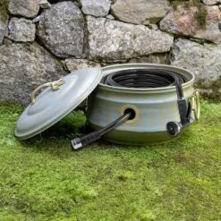 Steel Sedona Hose Pot With Lid - Green - Good Directions -Garden Furniture Discounts GUEST e9a5349a 32db 4b45 9300 670a01597f97