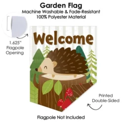 Big Dot Of Happiness Forest Hedgehogs - Outdoor Home Decorations - Double-Sided Woodland Birthday Party Or Baby Shower Garden Flag - 12 X 15.25 Inches -Garden Furniture Discounts GUEST eb0d94a7 afe8 4abd a954 1b4b153a96d1