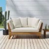 Serene Outdoor Acacia Wood Expandable Daybed With Cushions - Teak/Beige/Khaki - Christopher Knight Home -Garden Furniture Discounts GUEST eb56d7d5 5ab8 4b27 ab89 3fc28834883b