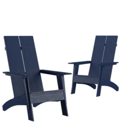 Flash Furniture Set Of 2 Sawyer Modern All-Weather Poly Resin Wood Adirondack Chairs -Garden Furniture Discounts GUEST eb714910 58de 4dd5 982d e969469419c9