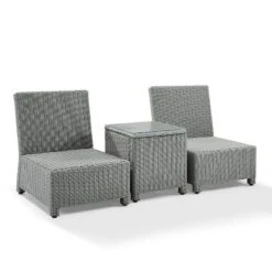 Bradenton 3pc Wicker Armless Chairs With Side Table - Crosley -Garden Furniture Discounts GUEST eb99fadd d142 4854 92ad 7c25a2801825