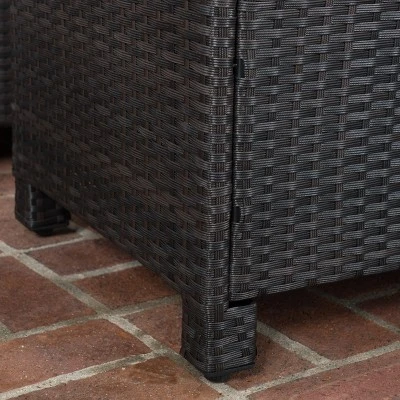 Puerta 4pc Wicker Club Chair & Coffee Table Set - Teak/Dark Brown/Beige - Christopher Knight Home 5 Puerta 4pc Wicker Club Chair & Coffee Table Set - Teak/Dark Brown/Beige - Christopher Knight Home - Image 3