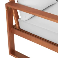 Grafton Eucalyptus 3 Seat Outdoor Bench With Cushions - Gray/Natural - Alaterre Furniture -Garden Furniture Discounts GUEST ebb83607 9e18 4484 81a1 22cc2ae43802