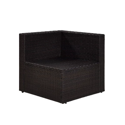 Palm Harbor Outdoor Wicker Corner Chair - Gray - Crosley 7 Palm Harbor Outdoor Wicker Corner Chair - Gray - Crosley - Image 5