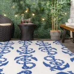 NuLOOM Rell Nautical Anchor Indoor And Outdoor Patio Area Rug -Garden Furniture Discounts GUEST ecfe76ab 947e 42a8 9c7e d4b8dc08420c