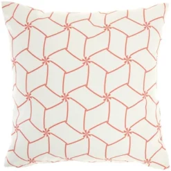 18"x18" Reversible Indoor/Outdoor Jungle And Cubes Pattern Square Throw Pillow - Mina Victory