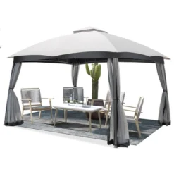 Costway 10x12 FT 2-Tier Patio Gazebo Canopy Netting Heavy-Duty Metal Easy-Setup Outdoor -Garden Furniture Discounts GUEST ed9d6070 09ef 4f07 a55b 68986a7f1712
