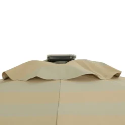 11' X 11' Calypso II Market Patio Umbrella With Solar LED Strip Lights Champagne/Taupe - Island Umbrella -Garden Furniture Discounts GUEST ee378130 0559 4d76 a91a 087a3e2d1dac