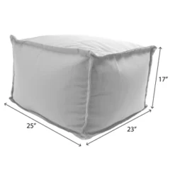 23" X 25" X 17" Outdoor Bean Filled Pouf/Ottoman In Sunbrella Canvas Heather Beige - Jordan Manufacturing -Garden Furniture Discounts GUEST ef2d8824 85ef 43cf a166 5bc2a3487516