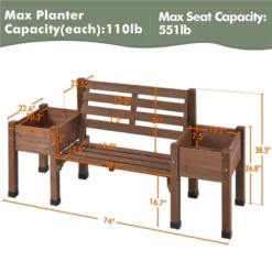 Yaheetech 2 In 1 Outdoor Solid Wood Double-bench For Patio Backyard Brown 7 Yaheetech 2 In 1 Outdoor Solid Wood Double-bench For Patio Backyard Brown -Garden Furniture Discounts GUEST ef93b3d1 3984 45e9 8789 6e79f3a34950