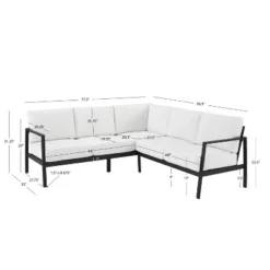 Linon Lark Aluminum Sectional Sofa White -Garden Furniture Discounts GUEST f0521b9a cb82 436a 9120 abd72644d9b4
