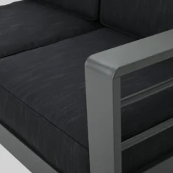 Cape Coral 5pc Aluminum Sofa Set With Cushions - Dark Gray - Christopher Knight Home -Garden Furniture Discounts GUEST f09fd5a8 fd61 49cc a727 b1031779c325