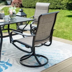 Patio Set With Steel Table With 1.57" Umbrella Hole & 360 Swivel Sling Arm Chairs - Captiva Designs -Garden Furniture Discounts GUEST f199a2a8 2fd6 475d 8ec3 8a33d97d7c2e