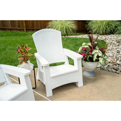 Elements Adirondack Chair With Storage White - Suncast 3 Elements Adirondack Chair With Storage White - Suncast