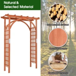 Costway Premium Outdoor Wooden Cedar Arbor Arch Pergola Trellis Wood Garden Yard Lattice 18 Costway Premium Outdoor Wooden Cedar Arbor Arch Pergola Trellis Wood Garden Yard Lattice -Garden Furniture Discounts GUEST f21e4292 fef7 4694 bfb7 8ae0b1e12a26