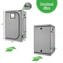 Costway 5x5 Grow Tent, 60''x60''x80'' High Reflective Mylar W/Observation Window GrayBlack 19 Costway 5x5 Grow Tent, 60''x60''x80'' High Reflective Mylar W/Observation Window GrayBlack -Garden Furniture Discounts GUEST f243dcbb 3647 49e4 8891 a913b9b1021c