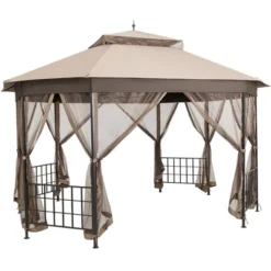 Costway 10' X 12' Octagonal Patio Gazebo Canopy Shelter Double Top W/Netting Sidewalls -Garden Furniture Discounts GUEST f26db8f2 5c47 4b3c a4bb ffa9d1dc67b1
