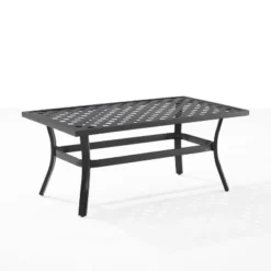 4pc Alistair Outdoor Steel Conversation Set Creme/Matte Black - Crosley -Garden Furniture Discounts GUEST f307b5e1 cf5c 4b63 a7bd 6b704659abc1