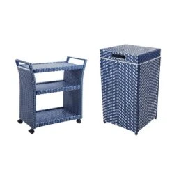 2pc Maksville Contemporary Outdoor Serving Cart & Trash Can - MiBasics -Garden Furniture Discounts GUEST f3178b89 169b 46cd b511 6ef61f4bcc81