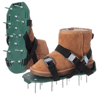 Gardenised Lawn And Garden Aerator Spike Shoe With 3 Metal Buckle Straps, Green Spiked Sandal 7 Gardenised Lawn And Garden Aerator Spike Shoe With 3 Metal Buckle Straps, Green Spiked Sandal - Image 5