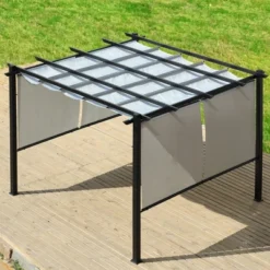Aoodor 10 X 10 Ft Outdoor Pergola With Retractable Canopy, Aluminum Frame, 4 Pieces Patio Sun Shade Shelter For Backyard, Deck -Garden Furniture Discounts GUEST f5faac70 072c 43a5 bdfe 1f9e1ae34b69