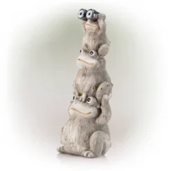 23" Magnesium Oxide Solar Three Stack Frogs With LED Light Statue - Alpine Corporation -Garden Furniture Discounts GUEST f651d828 71a4 4b7e 9812 a00a4fb9a322