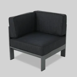 Cape Coral 5pc Aluminum Sofa Set With Cushions - Dark Gray - Christopher Knight Home -Garden Furniture Discounts GUEST f6653ba6 8cfa 4e6e 93aa 76c583df4a5d