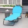 Outsunny Foldable Outdoor Chaise Lounge Chair, 5-Level Reclining Camping Tanning Chair With Strong Oxford Fabric For Beach, Patio, Pool, Sky Blue -Garden Furniture Discounts GUEST f690764c 3e41 4bc8 b8e6 ccb550806b57